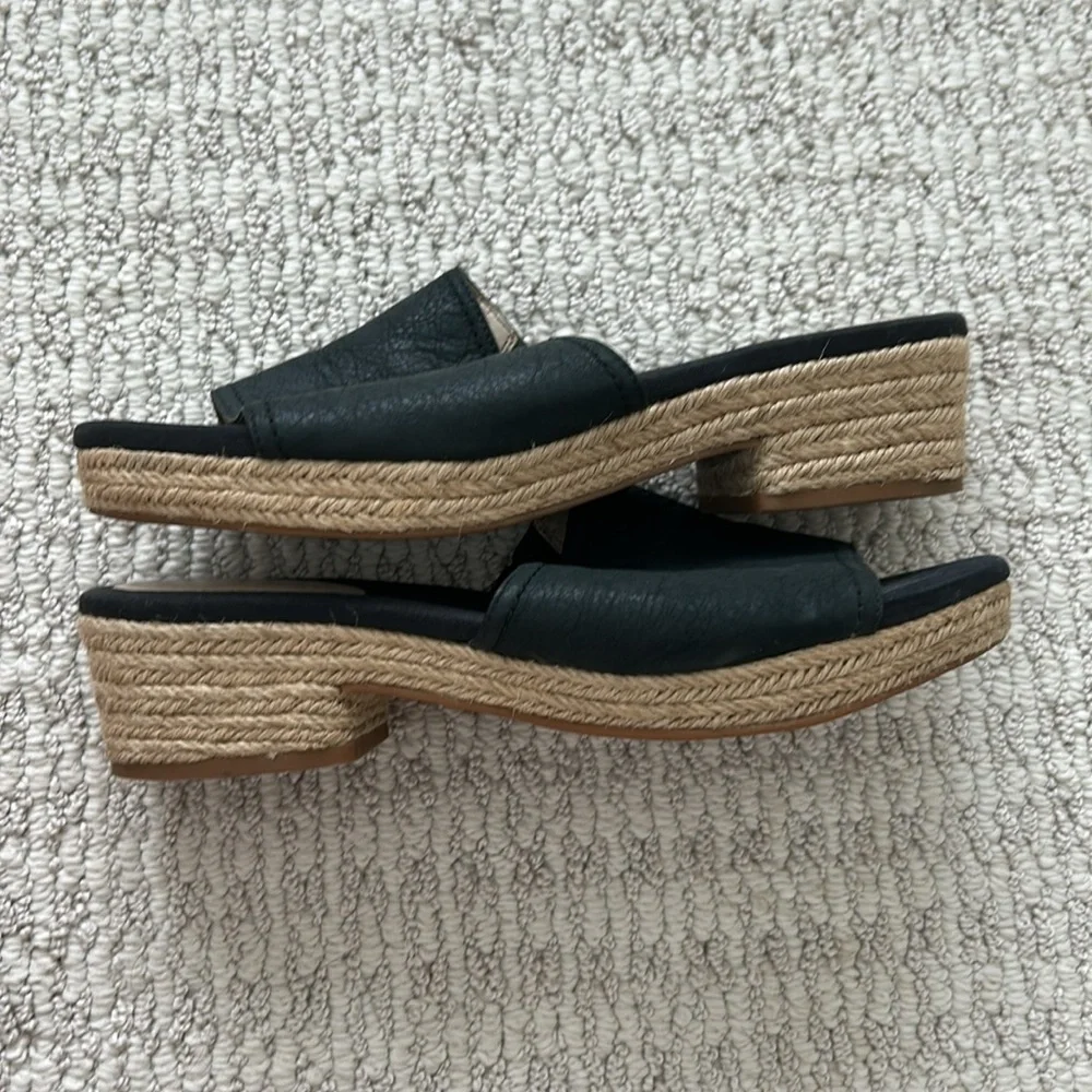 Cole Haan Black Espadrille Slide Sandals